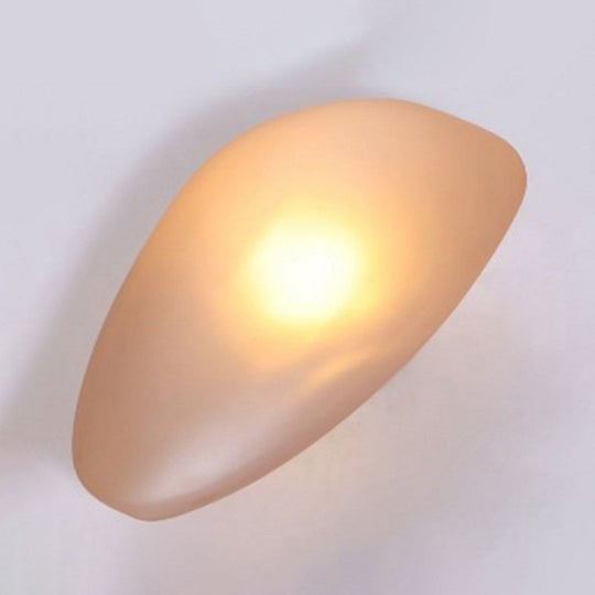 Frosted Glass Cobblestone Wall Sconce: Art Deco 1-Light Mount For Living Room Amber / Long Cone