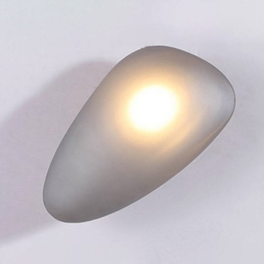 Frosted Glass Cobblestone Wall Sconce: Art Deco 1-Light Mount For Living Room Grey / Long Cone