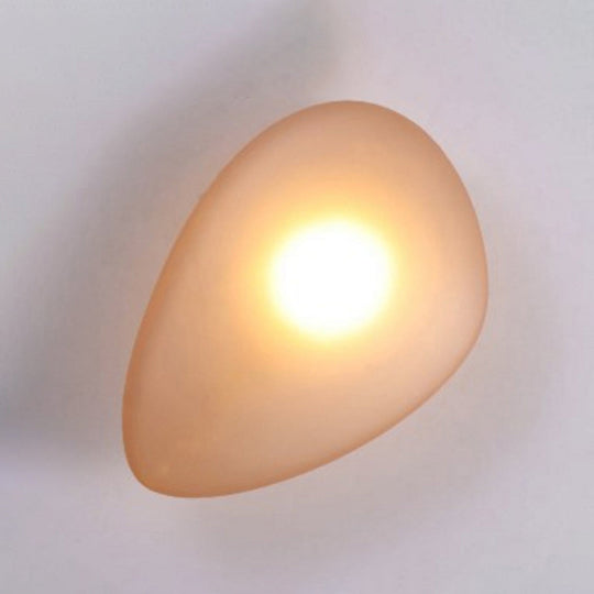 Frosted Glass Cobblestone Wall Sconce: Art Deco 1-Light Mount For Living Room Amber / Fillet