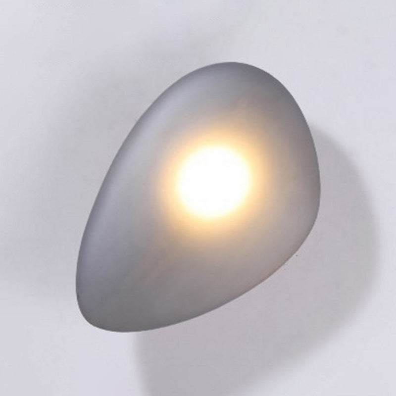 Frosted Glass Cobblestone Wall Sconce: Art Deco 1-Light Mount For Living Room Grey / Fillet