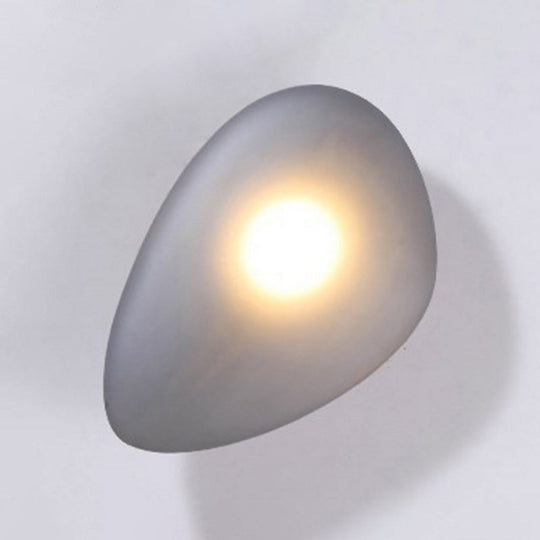 Frosted Glass Cobblestone Wall Sconce: Art Deco 1-Light Mount For Living Room Grey / Fillet