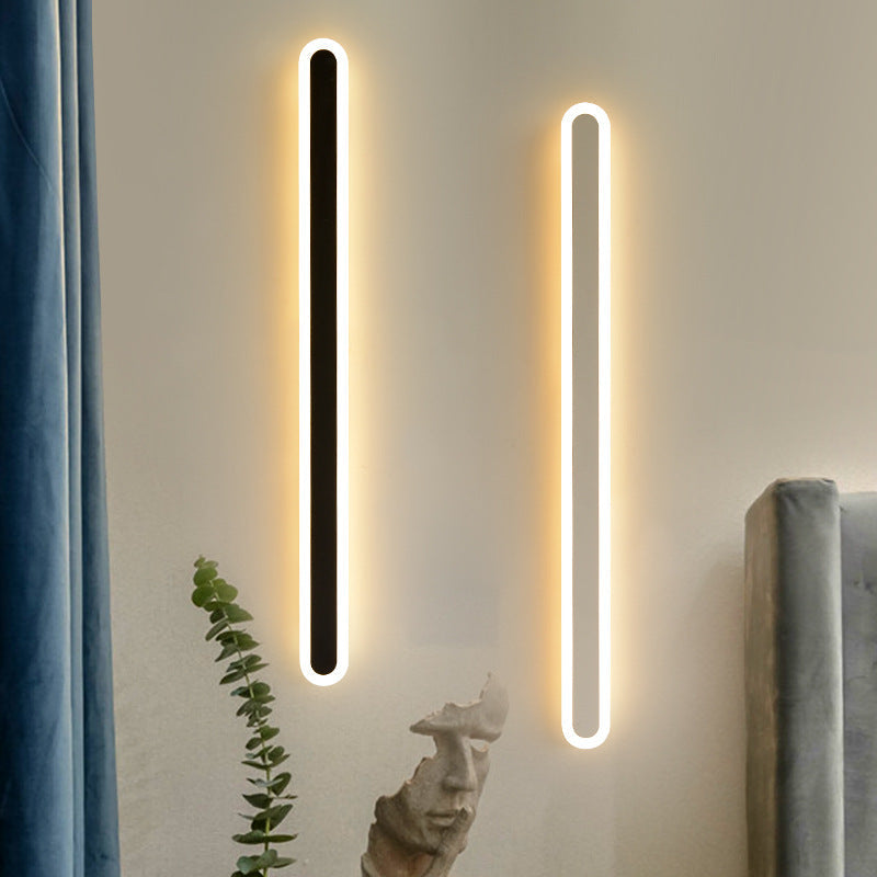 Sleek Elliptical Acrylic Wall Sconce With Led Lighting For Aisle