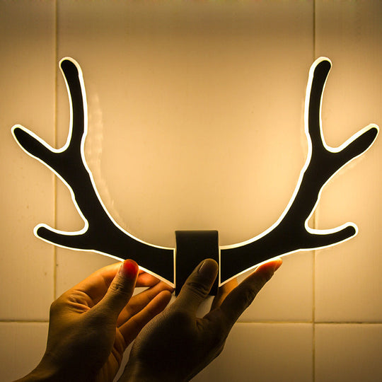 Metallic Antler Sconce Led Wall Lamp For Bedroom Black / Third Gear