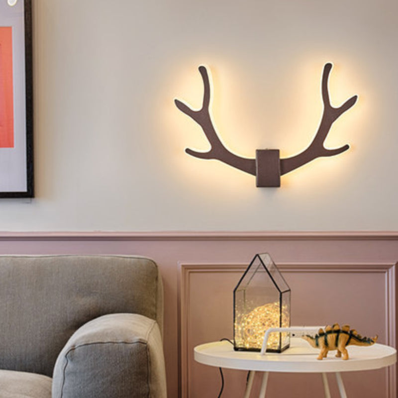 Metallic Antler Sconce Led Wall Lamp For Bedroom Coffee / Warm