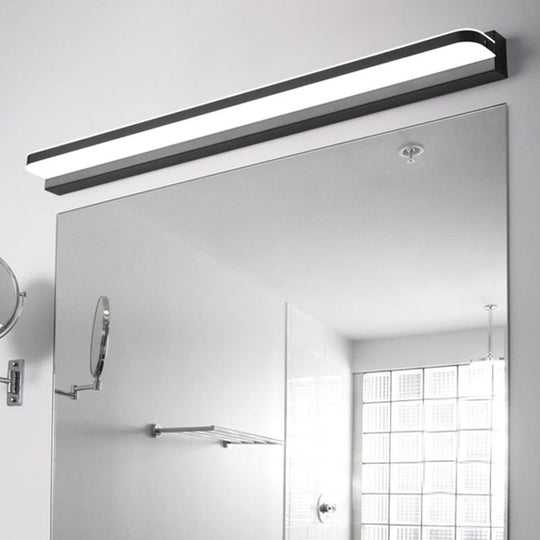 Simplicity Stainless Steel Led Vanity Wall Light With Rounded Corners Black / 16.5 White