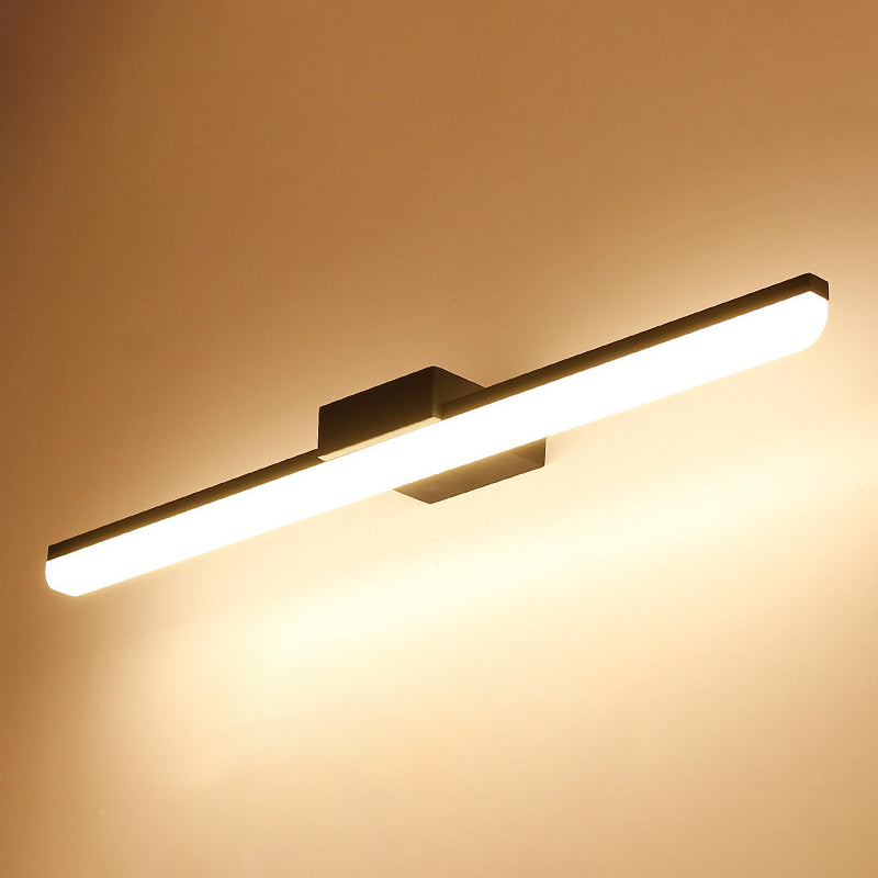 Linear Led Bathroom Vanity Sconce With Acrylic Diffuser - Simple Metal Design