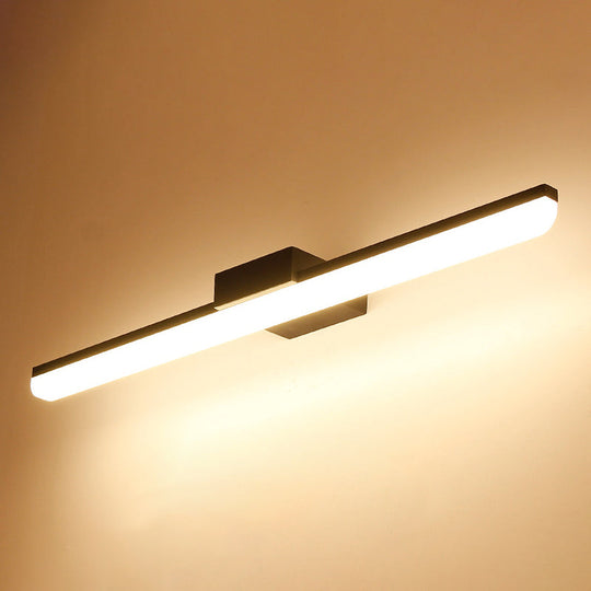 Linear Led Bathroom Vanity Sconce With Acrylic Diffuser - Simple Metal Design