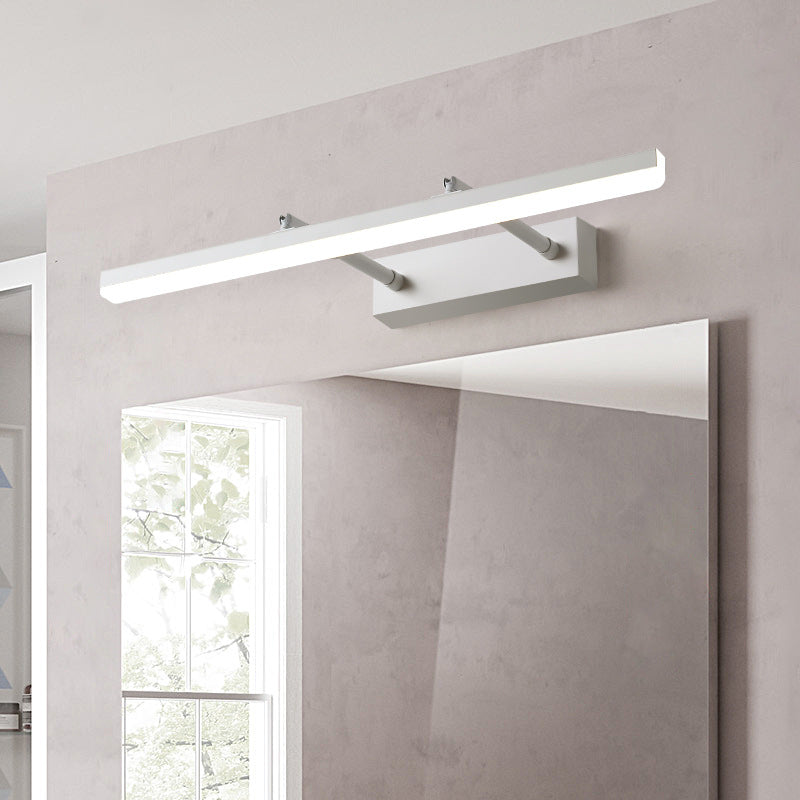 Sleek Metal Led Bathroom Sconce With Extendable Arm Minimalist Vanity Lighting Fixture White / 16
