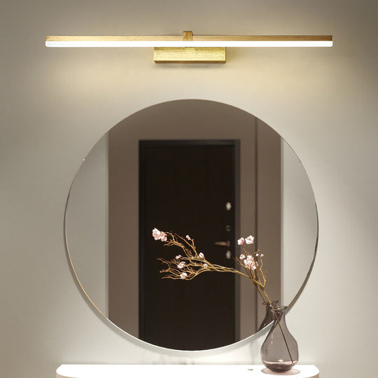 Sleek Gold Vanity Light Fixture Modern Metal Led Bath Lighting For Bathroom