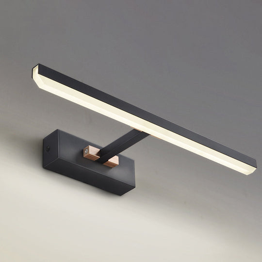 Modern Linear Led Vanity Light For Bathroom Walls - Acrylic Wall Sconce Fixture Black / 16 Natural