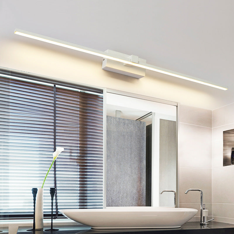 Sleek Slim Rod Bathroom Led Vanity Wall Light Fixture - Minimalist Metal Mount