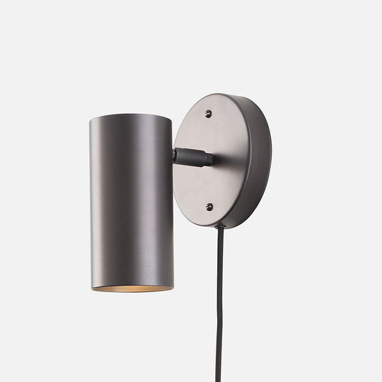Minimalistic Metal Adjustable Tubular Wall Lamp With 1-Light Bedside Spotlight Black / Short Arm