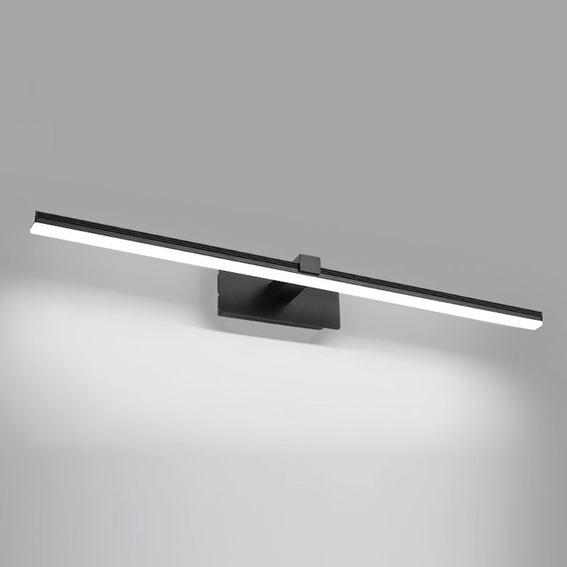 Minimalist Led Wall Mount Light Fixture - Stick Shaped Bathroom Vanity Lighting In Acrylic Black /