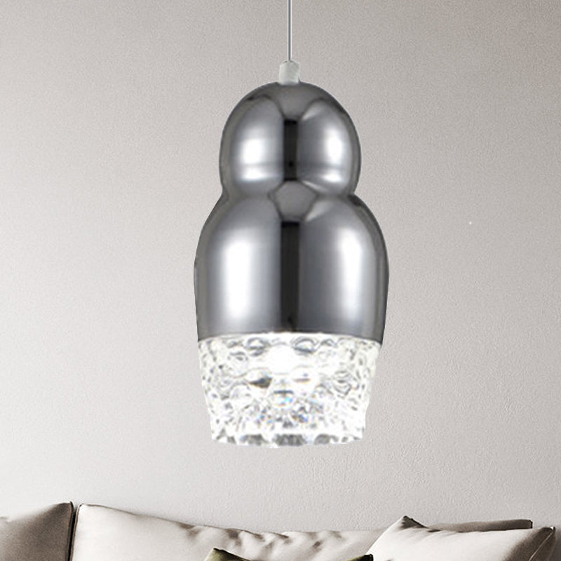 Metal Pendant Lamp With Gourd Shade - Postmodern Suspended Light For Bar Warm/White