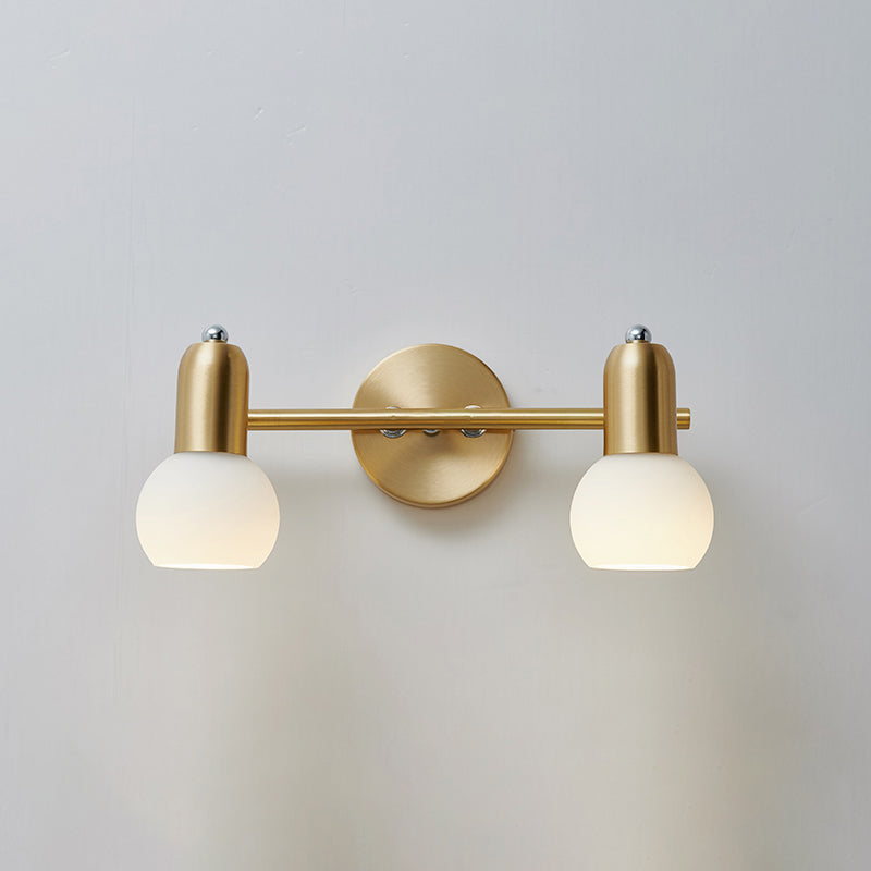 Versatile Swivel Dome Milk Glass Vanity Light - Postmodern Brass Wall Lamp For Bath Décor 2 /