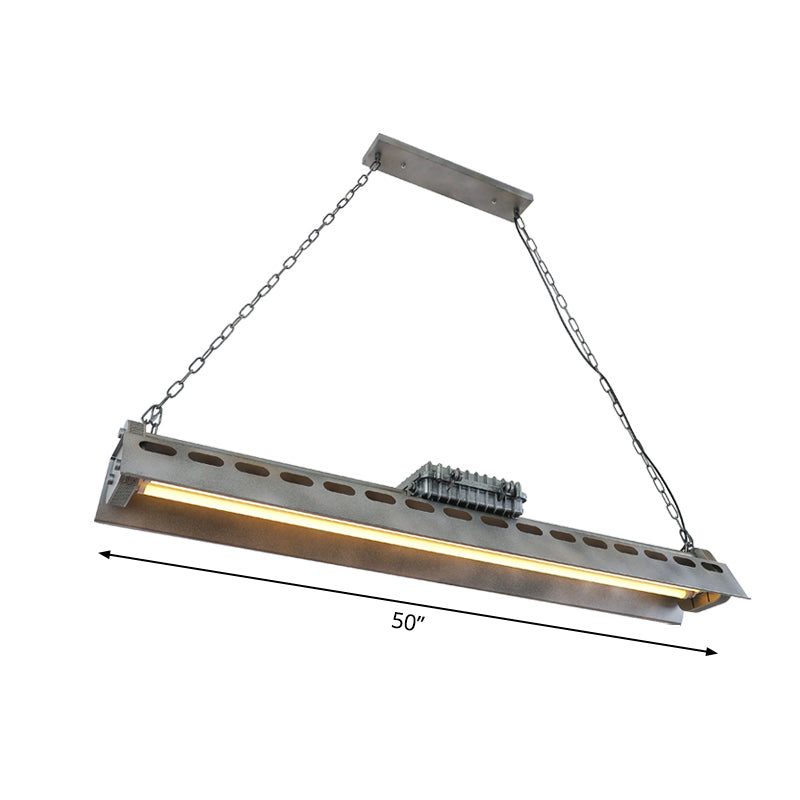 Metal Island Lighting Fixture - Triangular Loft Style 1 Head Restaurant Billiard Lamp