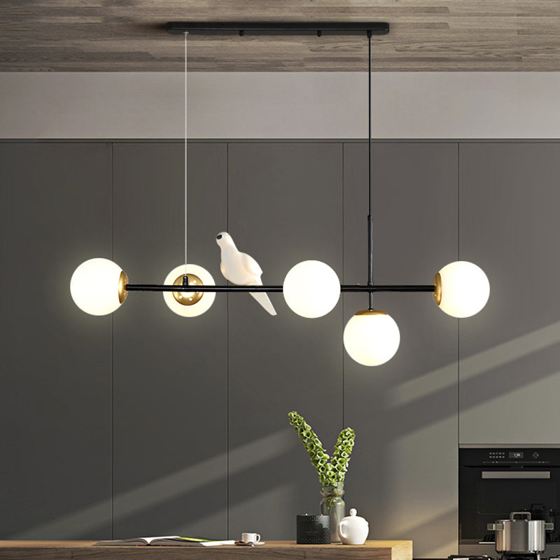 Modo Island Glass 5-Light Pendant Light For Restaurants