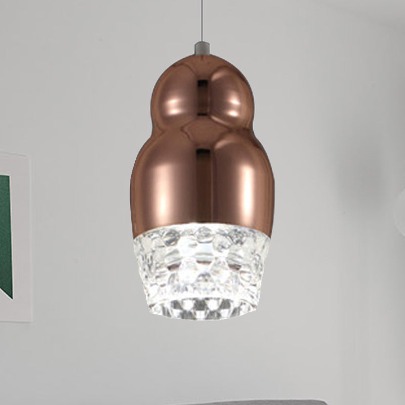 Metal Pendant Lamp With Gourd Shade - Postmodern Suspended Light For Bar Warm/White