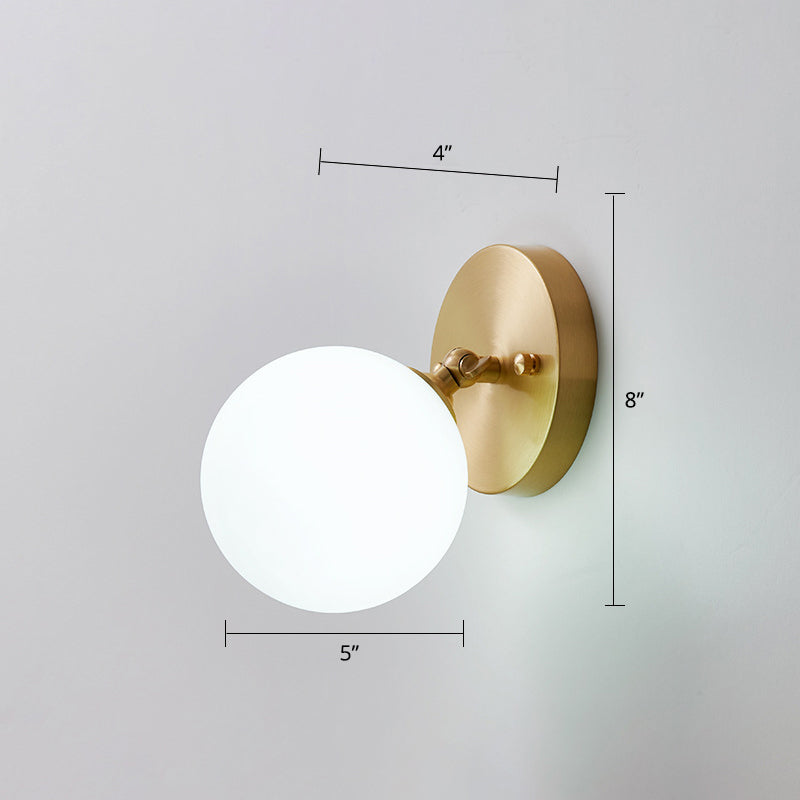 Rotatable Glass Wall Sconce - Small And Stylish Postmodern Brass Light