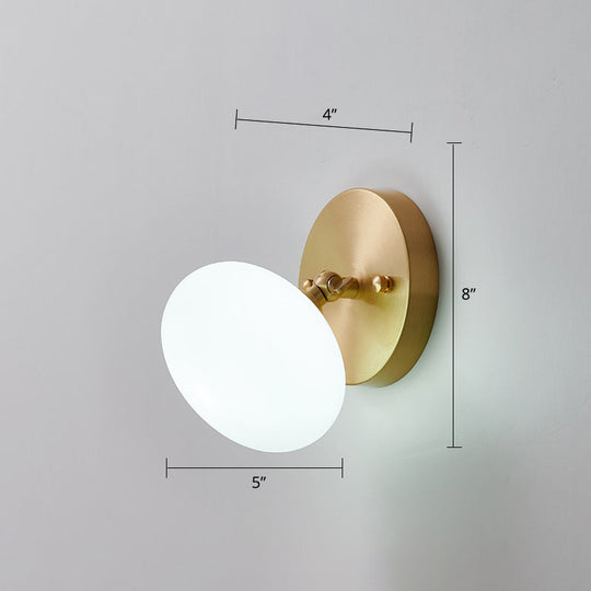 Rotatable Glass Wall Sconce - Small And Stylish Postmodern Brass Light