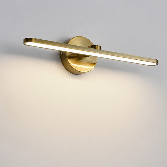 Metal Led Wall Light For Bath With Simple Style And Elliptical Sconce Fixture
