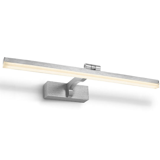 Swingable Minimalistic Led Vanity Wall Light: Aluminum Linear Fixture Silver / 23.5