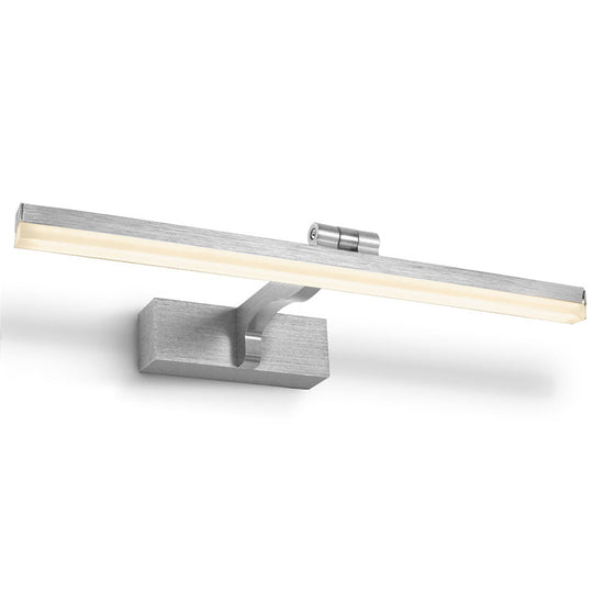 Swingable Minimalistic Led Vanity Wall Light: Aluminum Linear Fixture Silver / 16