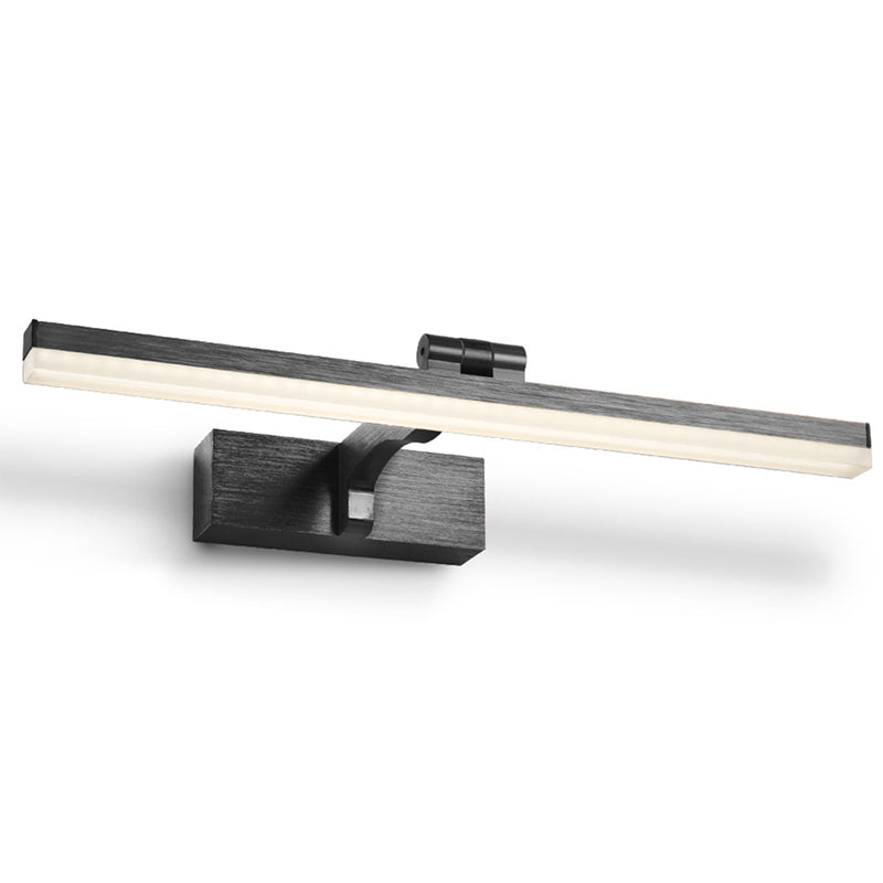 Swingable Minimalistic Led Vanity Wall Light: Aluminum Linear Fixture Black / 16