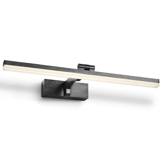 Swingable Minimalistic Led Vanity Wall Light: Aluminum Linear Fixture Black / 23.5