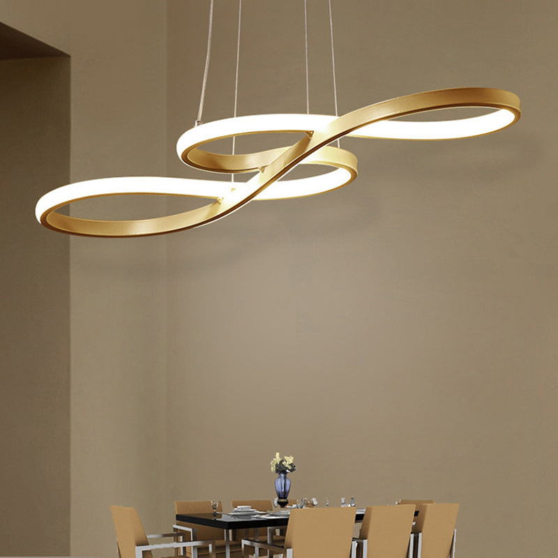 Minimalist Metal Led Island Light With Musical Notes Design For Dining Room