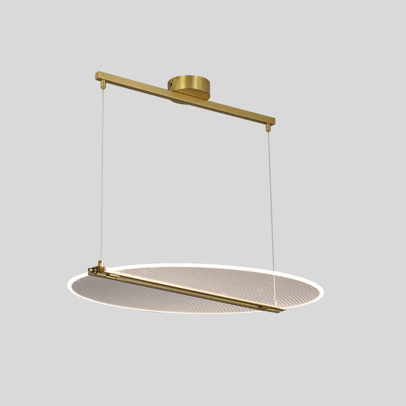 Minimalistic Acrylic Dining Room Pendant Light - Folding Island In Gold / 23.5 Oval