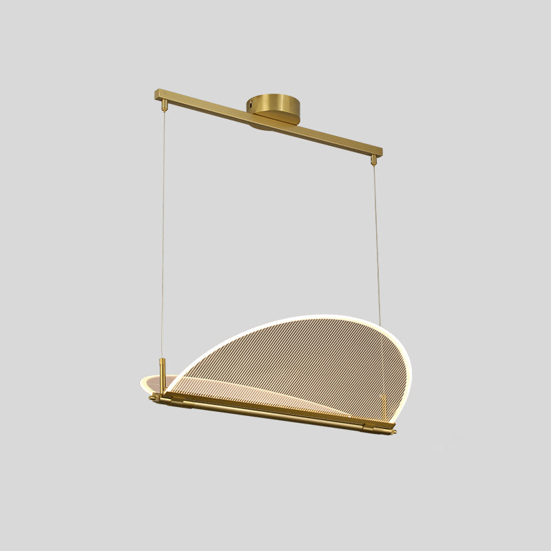 Minimalistic Acrylic Dining Room Pendant Light - Folding Island In Gold / 23.5 Round
