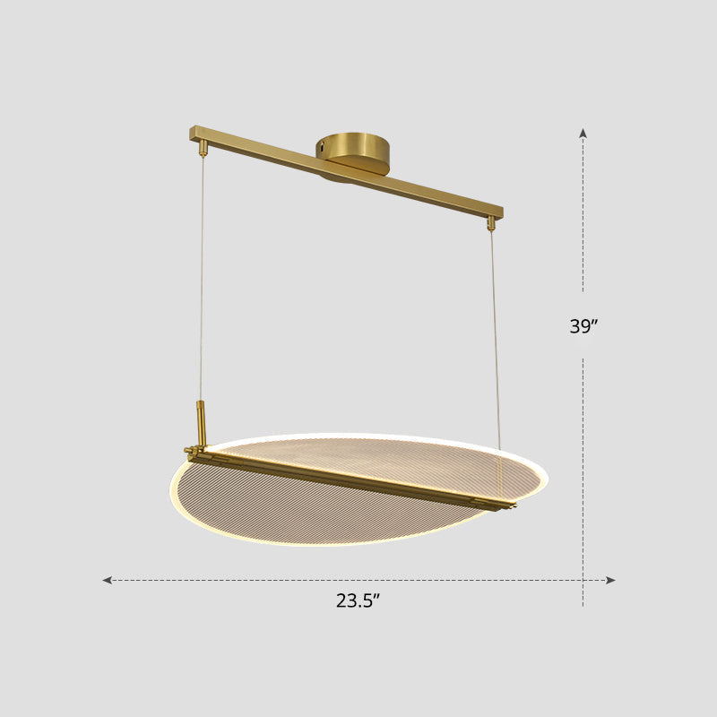 Minimalistic Acrylic Dining Room Pendant Light - Folding Island In Gold