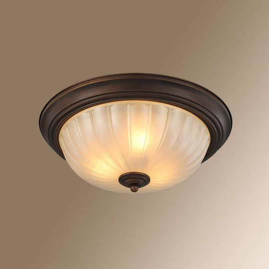 Classic Frosted Glass Dome Ceiling Light Fixture For Bedroom Bronze / 13