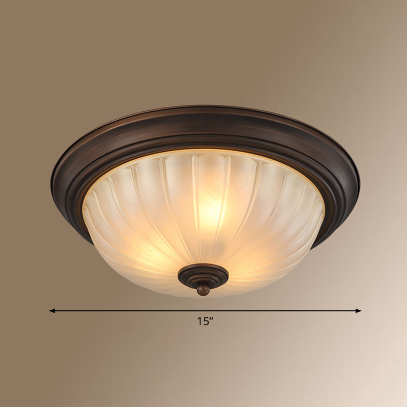 Classic Frosted Glass Dome Ceiling Light Fixture For Bedroom