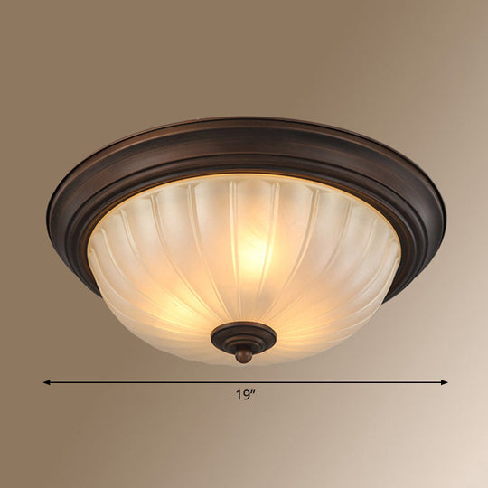 Classic Frosted Glass Dome Ceiling Light Fixture For Bedroom