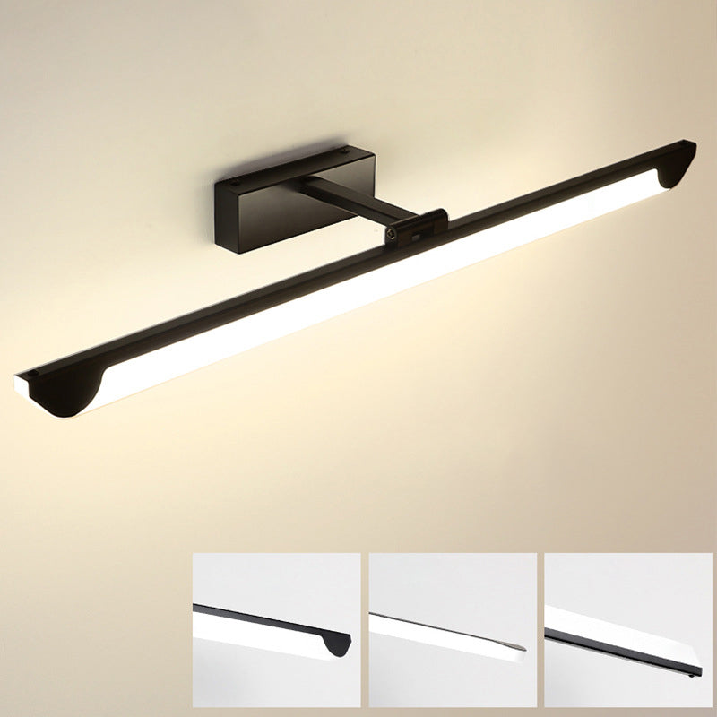 Modern Led Vanity Light Fixture - Swivelable Linear Acrylic Wall Mount Lamp For Bathrooms
