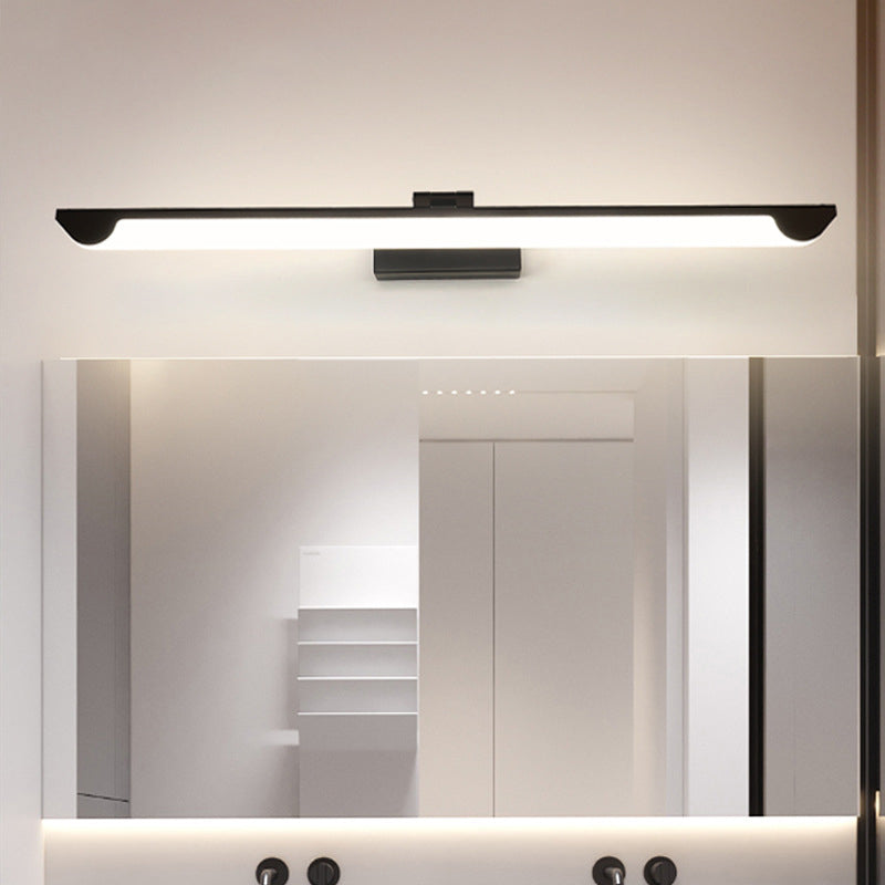 Modern Led Vanity Light Fixture - Swivelable Linear Acrylic Wall Mount Lamp For Bathrooms Black / 17
