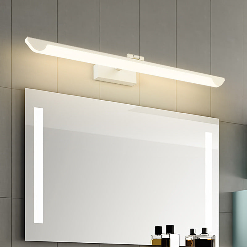 Modern Led Vanity Light Fixture - Swivelable Linear Acrylic Wall Mount Lamp For Bathrooms White / 17