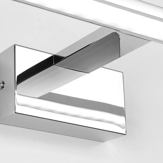 Modern Stainless Steel Led Vanity Light Fixture - Nickel Bathroom Lighting
