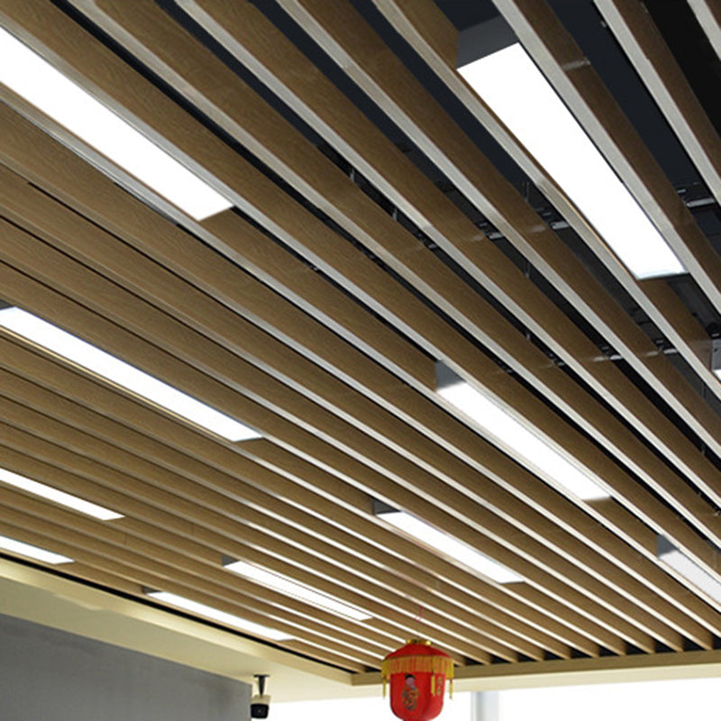 Modern Black Aluminum Office Ceiling Light - Rectangular Flush Mount Recessed Lighting