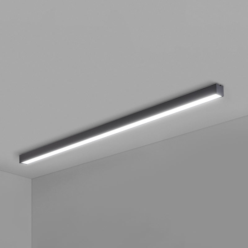Modern Black Aluminum Office Ceiling Light - Rectangular Flush Mount Recessed Lighting / Small 59