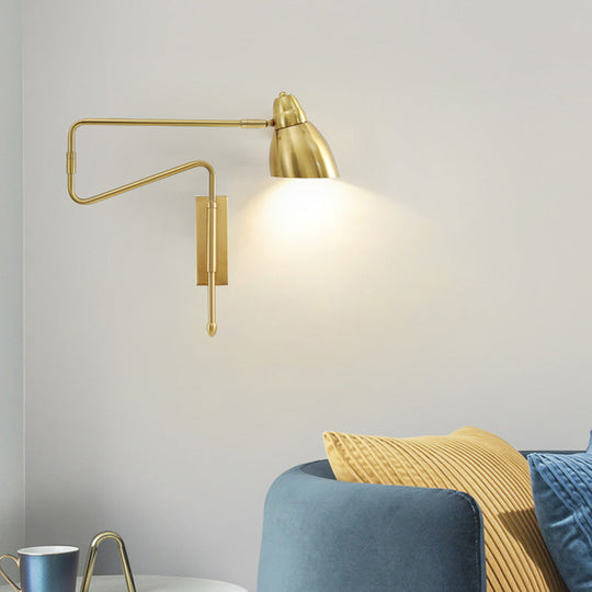Modern Metal Angled Shade Wall Light - Extendable 1-Light Task Lamp For Studio