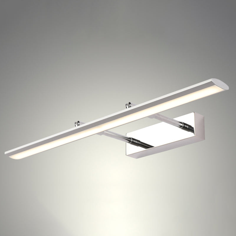 Stainless Steel Led Wall Light With Adjustable Joint - Modern Bar Vanity Sconce For Bath
