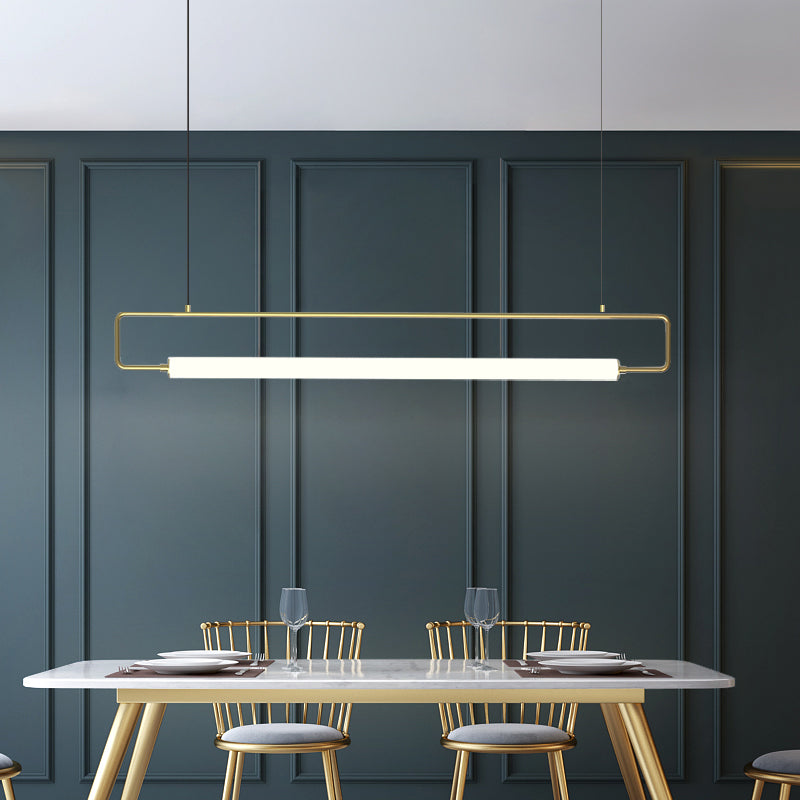 Minimalist Metal Led Pendant Light For Dining Room Island Ceiling Gold