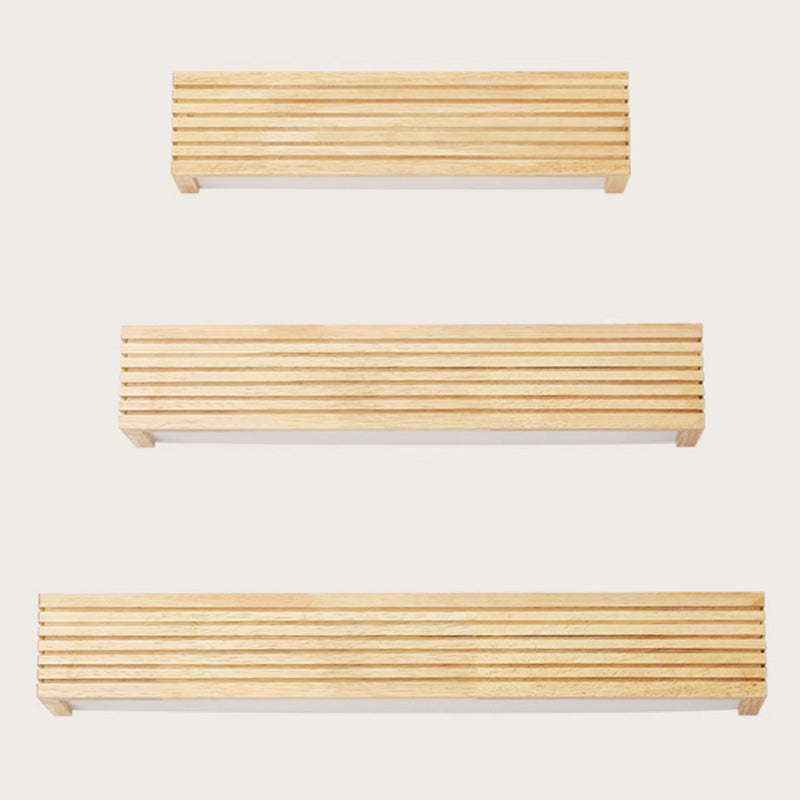 Minimalist Beige Laminated Wood Led Wall Sconce - Ideal Bedside Light Fixture
