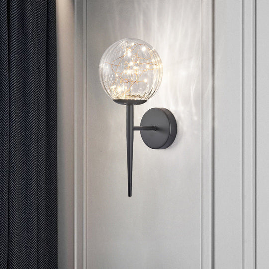 Stylish Nordic Led Sconce Lamp With Glass Shade For Living Room