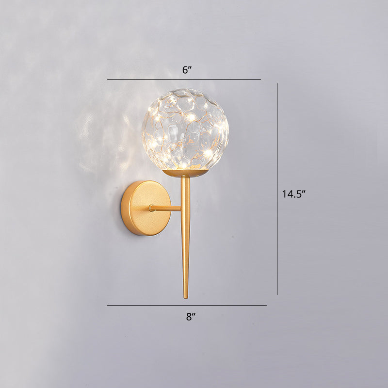 Stylish Nordic Led Sconce Lamp With Glass Shade For Living Room