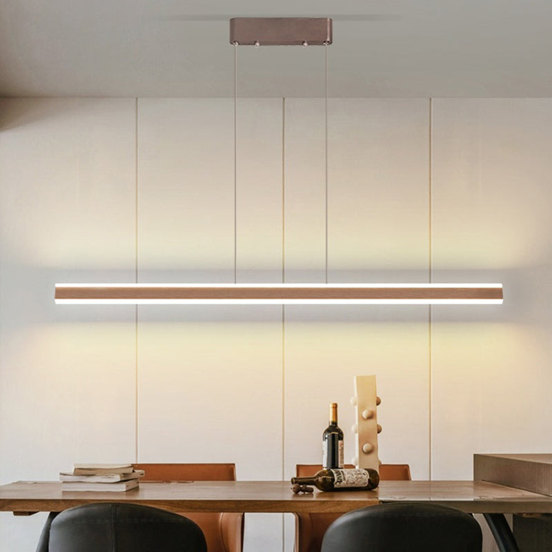 Sleek Triangle Island Light: Aluminum Led Hanging Lamp For Restaurants