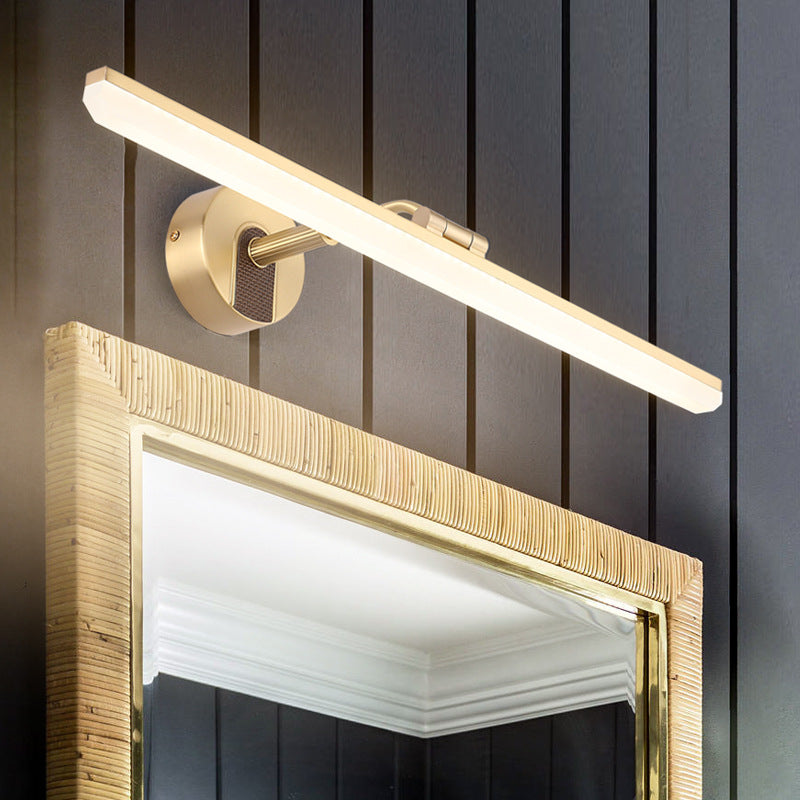 Minimalist Led Vanity Light For Bathroom Walls - Swing Arm Bath Bar With Acrylic Shade
